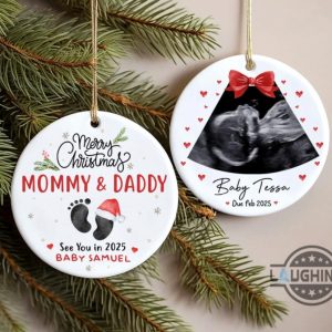 custom ultrasound christmas ornament expecting a baby from new parent xmas home decoration pregnancy announcement gift laughinks 1