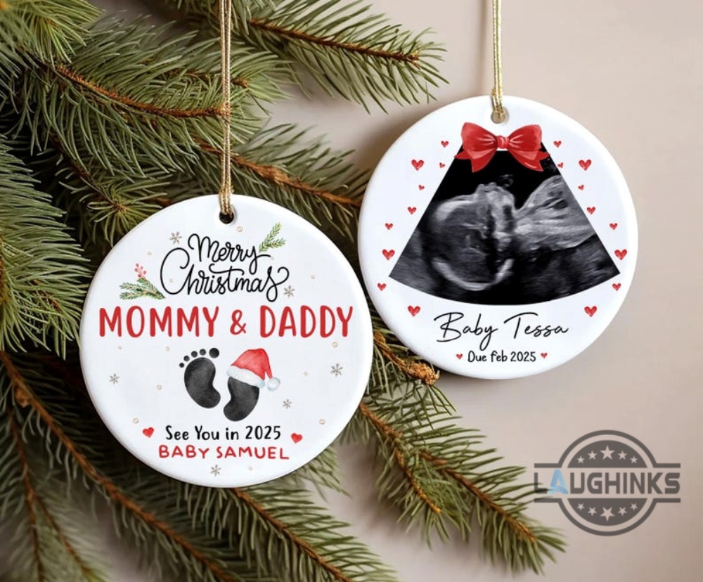 Custom Ultrasound Christmas Ornament Expecting A Baby From New Parent Xmas Home Decoration Pregnancy Announcement Gift