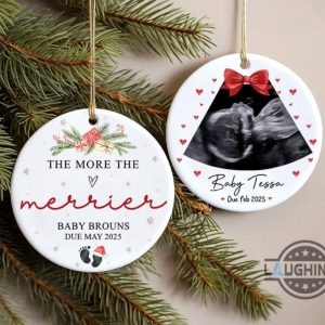 custom ultrasound christmas ornament expecting a baby from new parent xmas home decoration pregnancy announcement gift laughinks 2