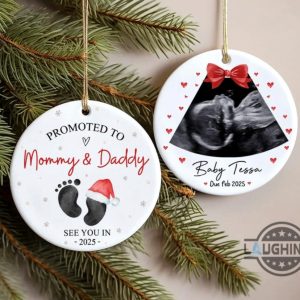 custom ultrasound christmas ornament expecting a baby from new parent xmas home decoration pregnancy announcement gift laughinks 3