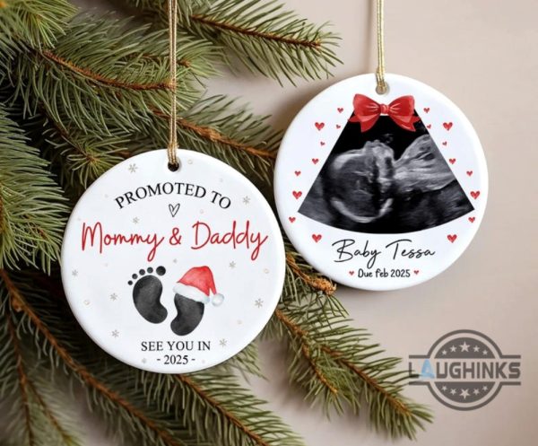 custom ultrasound christmas ornament expecting a baby from new parent xmas home decoration pregnancy announcement gift laughinks 3