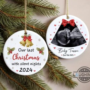 custom ultrasound christmas ornament expecting a baby from new parent xmas home decoration pregnancy announcement gift laughinks 4