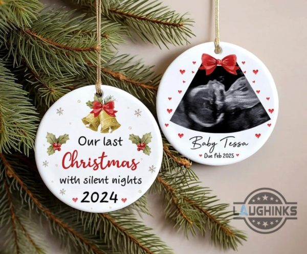 custom ultrasound christmas ornament expecting a baby from new parent xmas home decoration pregnancy announcement gift laughinks 4