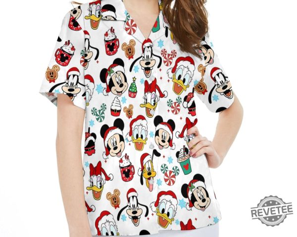 Mickey Mouse And Friends Christmas Candy Hawaiian Shirt Disneyland Xmas Holiday Hawaii Shirt Disney Christmas Shirt revetee 1