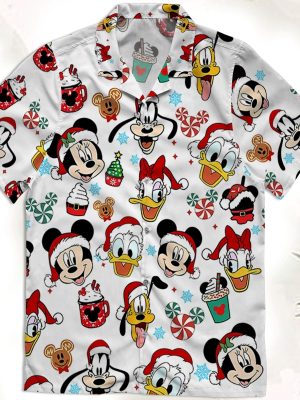 Mickey Mouse And Friends Christmas Candy Hawaiian Shirt Disneyland Xmas Holiday Hawaii Shirt Disney Christmas Shirt revetee 2