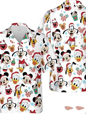 Mickey Mouse And Friends Christmas Candy Hawaiian Shirt Disneyland Xmas Holiday Hawaii Shirt Disney Christmas Shirt revetee 3