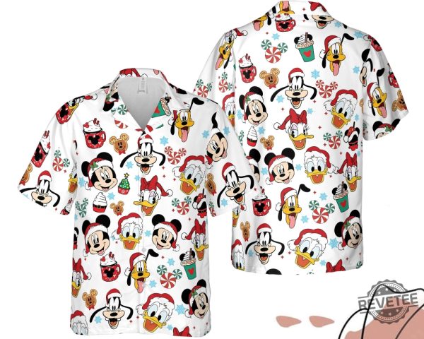 Mickey Mouse And Friends Christmas Candy Hawaiian Shirt Disneyland Xmas Holiday Hawaii Shirt Disney Christmas Shirt revetee 3