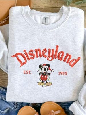 Disneyland Mickey Christmas Embroidered Sweatshirt Shirt Hoodie Disney Christmas Embroidery Hoodie Disney Christmas Shirt revetee 2