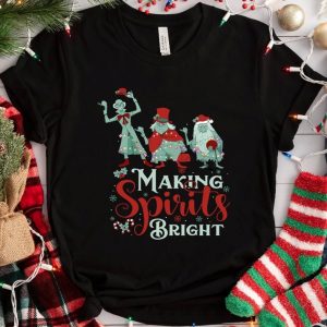 Making Spirits Bright Hitchhiking Ghosts Santa Hat Merry Christmas Haunted Mansion Shirt Disney Christmas Shirt Hoodie Sweatshirt revetee 4