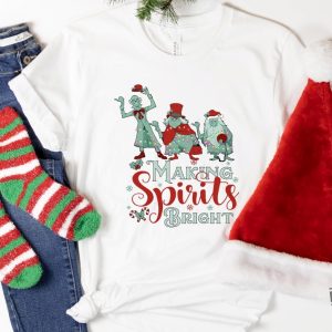 Making Spirits Bright Hitchhiking Ghosts Santa Hat Merry Christmas Haunted Mansion Shirt Disney Christmas Shirt Hoodie Sweatshirt revetee 6