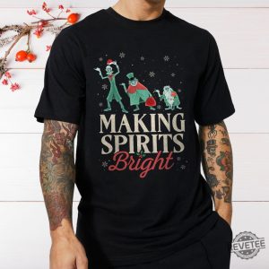 Making Spirits Bright Hitchhiking Ghosts Santa Hat Merry Christmas Haunted Mansion Shirt Disney Christmas Shirt Hoodie Sweatshirt revetee 8