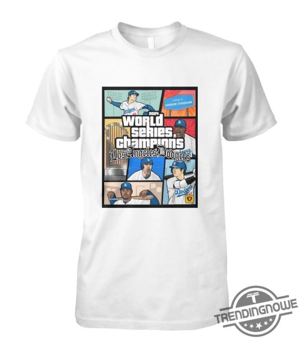 Dodgers 2024 World Series Champions Gta Shirt Cool Dodgers Fan Apparel With Gta Twist trendingnowe 1