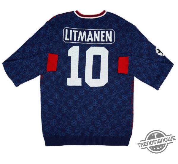 Litmanen 10 Kerst Krans Christmas Ugly Sweater Soccerthemed Holiday Sweater trendingnowe 2