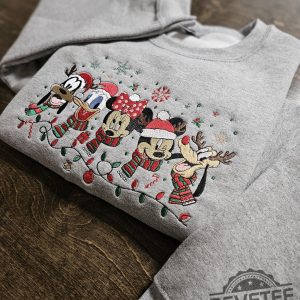 Christmas Friends Crewneck Sweatshirts Holiday Sweater Christmas Sweater Embroidered Sweatshirt Gingerbread Santa Gift Disney Christmas Shirt revetee 2 1