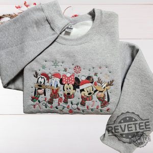 Christmas Friends Crewneck Sweatshirts Holiday Sweater Christmas Sweater Embroidered Sweatshirt Gingerbread Santa Gift Disney Christmas Shirt revetee 4