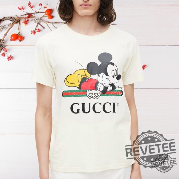 X Disney Cream Multicolour Logo T Shirt Gucci Mickey Mouse Shirt Hoodie Sweatshirt revetee 2