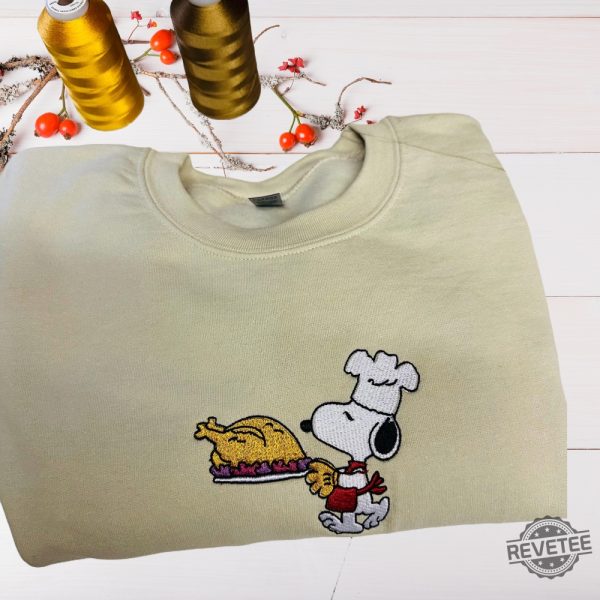 Snoopy Thanksgiving Embroidered T Shirts Crewnecks Sweatshirt Hoodie revetee 4