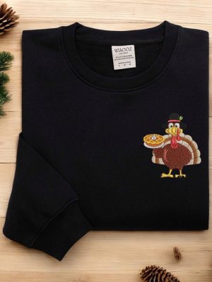 Thanksgiving Turkey Embroidered Sweatshirt Shirt Hoodie Thanksgiving Shirt Fall Sweatshirt Women Thanksgiving Sweater revetee 3