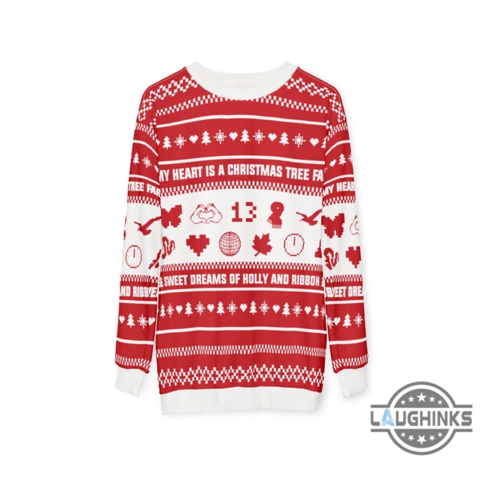 Taylor Swift Ugly Christmas Sweater My Heart Is A Christmas Tree Farm Artificial Wool Sweatshirt For Swifties