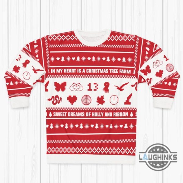 taylor swift ugly christmas sweater my heart is a christmas tree farm artificial wool sweatshirt for swifties laughinks 2