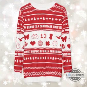 taylor swift ugly christmas sweater my heart is a christmas tree farm artificial wool sweatshirt for swifties laughinks 6