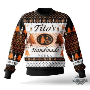 titos christmas sweater handmade vodka artificial wool ugly sweatshirt