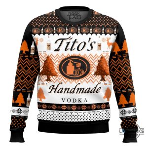 titos christmas sweater handmade vodka artificial wool ugly sweatshirt