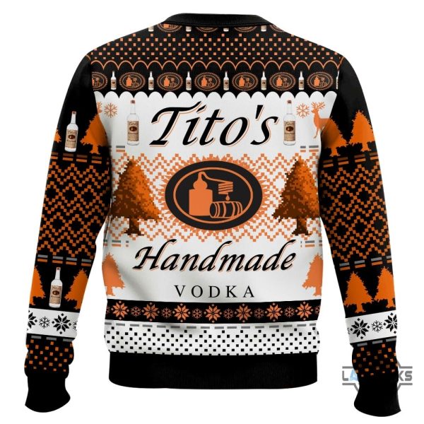 titos christmas sweater handmade vodka artificial wool ugly sweatshirt