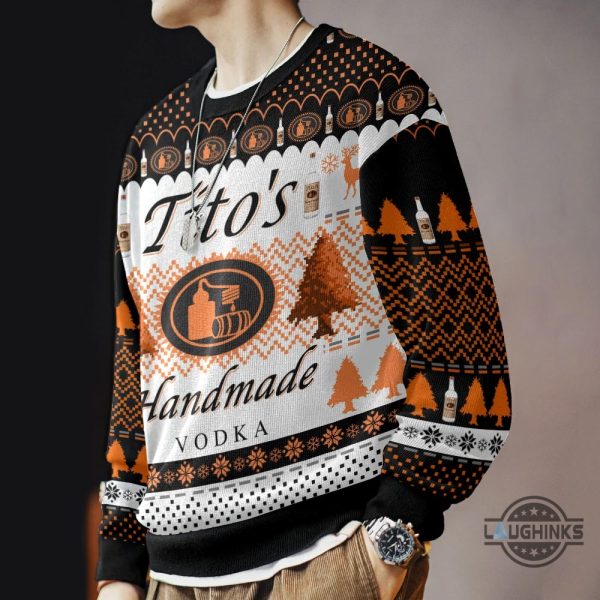 titos christmas sweater handmade vodka artificial wool ugly sweatshirt