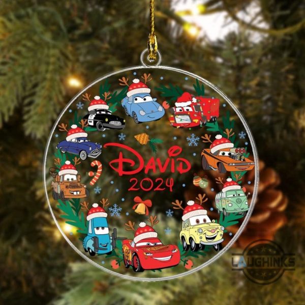 lightning mcqueen christmas ornament personalized disney car acrylic ornament 2024 laughinks 3