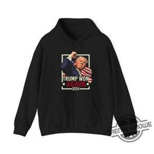 Trump Won Again 2024 T Shirt Bold Tee For 2024 Trump Supporters trendingnowe 3