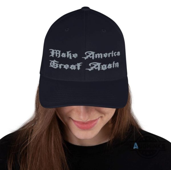 dark gothic embroidered maga hat elon musk make america great again baseball cap white letters version laughinks 5