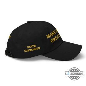 black and yellow maga hat donald trump gold dark make american great again never surrender embroidered baseball cap laughinks 1