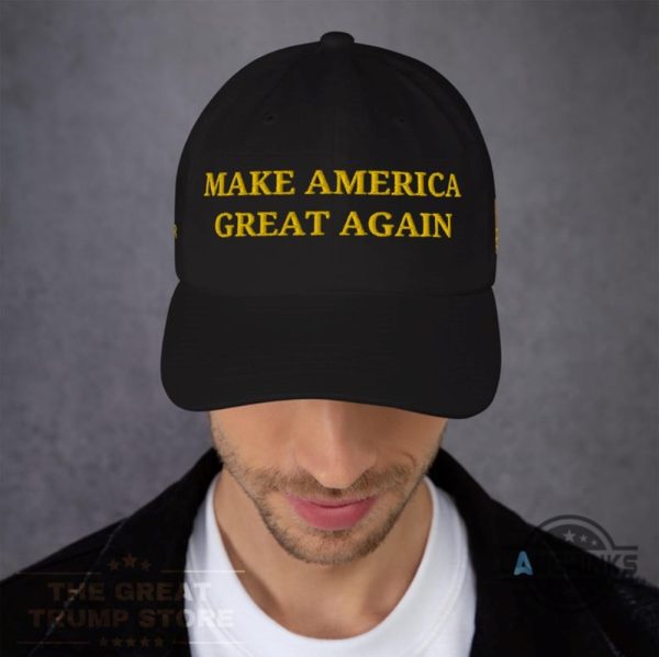 black and yellow maga hat donald trump gold dark make american great again never surrender embroidered baseball cap laughinks 4