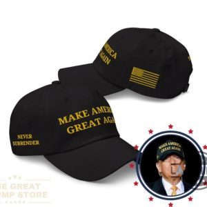 black and yellow maga hat donald trump gold dark make american great again never surrender embroidered baseball cap laughinks 7