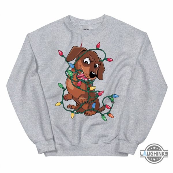 dachshund christmas sweatshirt t shirt hoodie cute doxie mom crewneck sweater dog lover xmas gift laughinks 1