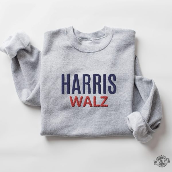 Harris Walz Embroidered Sweatshirt Shirt Hoodie Simple Pro Harris Walz 2024 Sweater Kamala Harris Tim Walz Supporter Crewneck revetee 1