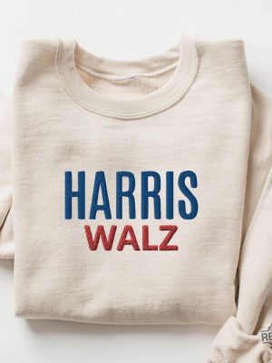 Harris Walz Embroidered Sweatshirt Shirt Hoodie Simple Pro Harris Walz 2024 Sweater Kamala Harris Tim Walz Supporter Crewneck revetee 2