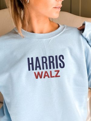 Harris Walz Embroidered Sweatshirt Shirt Hoodie Simple Pro Harris Walz 2024 Sweater Kamala Harris Tim Walz Supporter Crewneck revetee 3