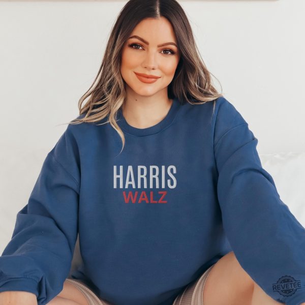 Harris Walz Embroidered Sweatshirt Shirt Hoodie Simple Pro Harris Walz 2024 Sweater Kamala Harris Tim Walz Supporter Crewneck revetee 4