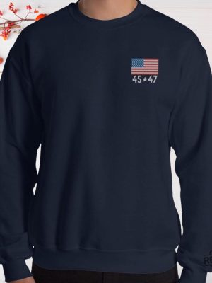 President Trump 45 47 Embroidered Sweatshirt Trump Maga Shirt Hoodie Sweatshirt Donald Trump President Shirts revetee 4