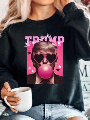 Donald Trump Shirt Sweatshirt Trump Bubble Gum Shirt Funny Trump Shirt Trump Pink Sun Glasses T Shirt Donald Trump Pink Shirts revetee 2