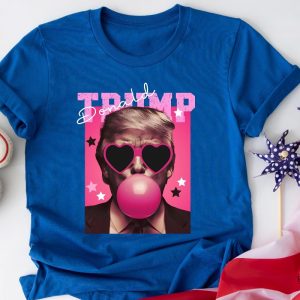 Donald Trump Shirt Sweatshirt Trump Bubble Gum Shirt Funny Trump Shirt Trump Pink Sun Glasses T Shirt Donald Trump Pink Shirts revetee 3