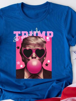 Donald Trump Shirt Sweatshirt Trump Bubble Gum Shirt Funny Trump Shirt Trump Pink Sun Glasses T Shirt Donald Trump Pink Shirts revetee 3