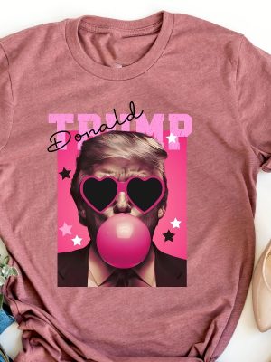 Donald Trump Shirt Sweatshirt Trump Bubble Gum Shirt Funny Trump Shirt Trump Pink Sun Glasses T Shirt Donald Trump Pink Shirts revetee 4