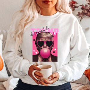 Donald Trump Shirt Sweatshirt Trump Bubble Gum Shirt Funny Trump Shirt Trump Pink Sun Glasses T Shirt Donald Trump Pink Shirts revetee 5