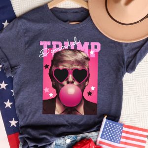 Donald Trump Shirt Sweatshirt Trump Bubble Gum Shirt Funny Trump Shirt Trump Pink Sun Glasses T Shirt Donald Trump Pink Shirts revetee 6