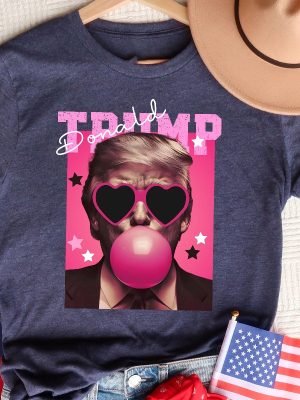 Donald Trump Shirt Sweatshirt Trump Bubble Gum Shirt Funny Trump Shirt Trump Pink Sun Glasses T Shirt Donald Trump Pink Shirts revetee 6