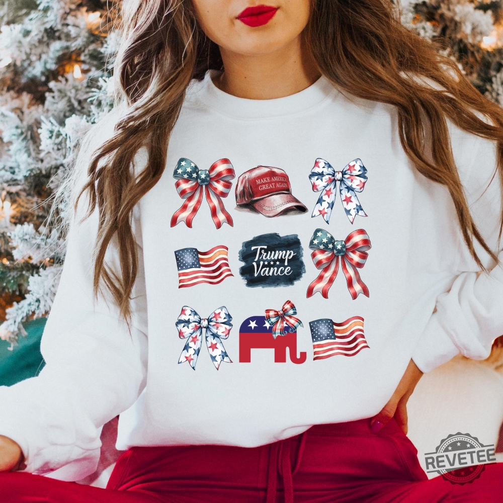 Trump Vance 2024 Coquette Bow Shirt Donald Trump America Coquette Tshirt Hoodie Sweatshirt Republican Gift Women