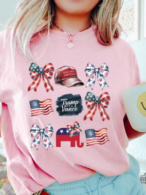 Trump Vance 2024 Coquette Bow Shirt Donald Trump America Coquette Tshirt Hoodie Sweatshirt Republican Gift Women revetee 3